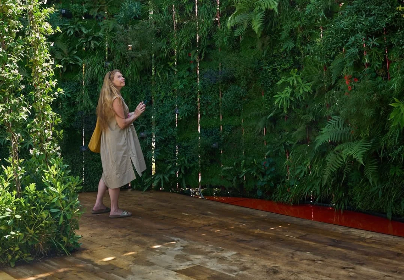 Vertical garden exhibit at the RHS Hampton Court Palace Garden Festival
